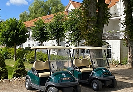 Van der Valk Golfhotel Serrahn | Golf cars in front of the hotel