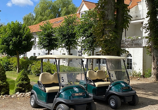Van der Valk Golfhotel Serrahn | Golf cars in front of the hotel